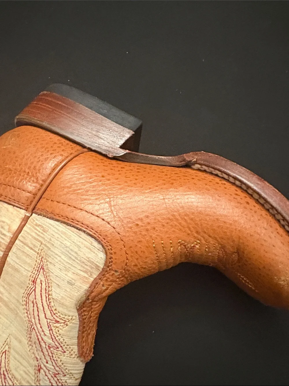 Leather Mexican Tan & Cream Western Cowboy Boots size N18